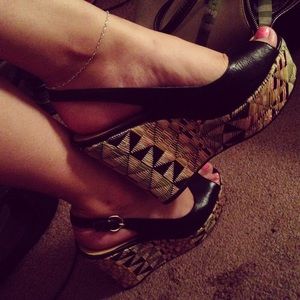 Multicolored madden girl Platform wedge heels